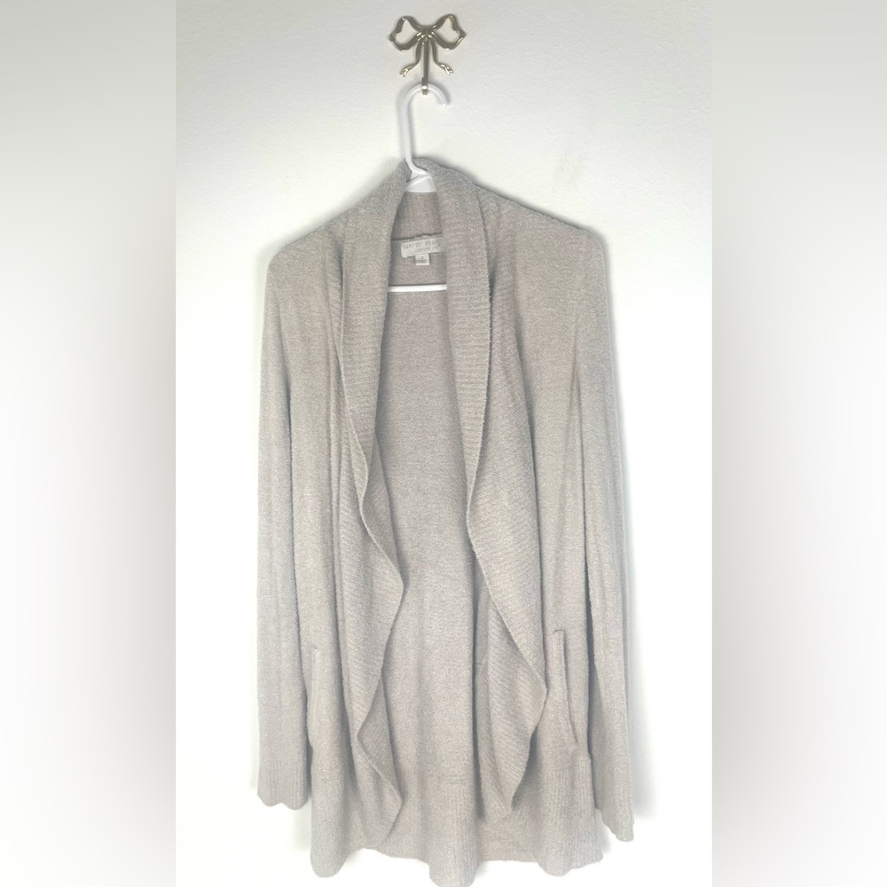 Barefoot‎ Dreams cozychic lite cardigan taupe size medium